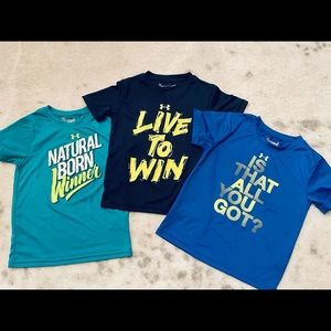 EUC 3 lot boys Under Armour shirts